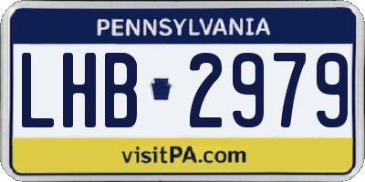 PA license plate LHB2979