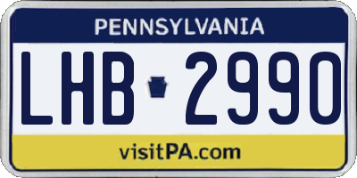 PA license plate LHB2990