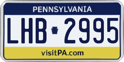 PA license plate LHB2995