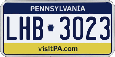 PA license plate LHB3023