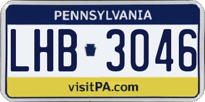 PA license plate LHB3046