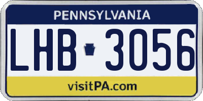 PA license plate LHB3056