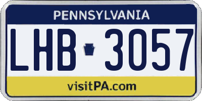 PA license plate LHB3057
