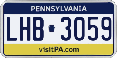 PA license plate LHB3059