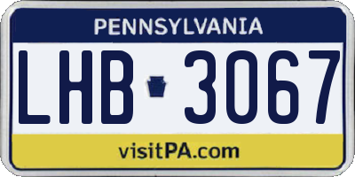 PA license plate LHB3067