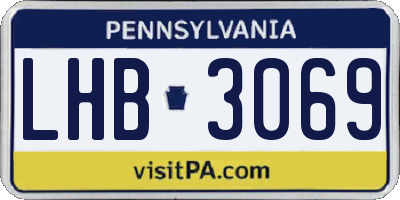 PA license plate LHB3069