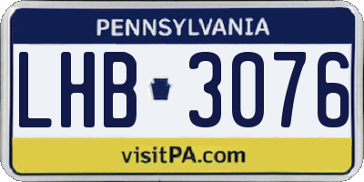 PA license plate LHB3076