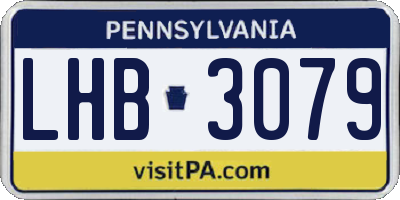 PA license plate LHB3079