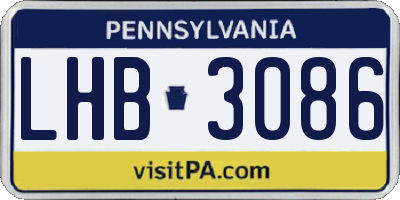 PA license plate LHB3086