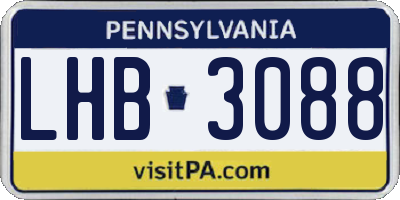 PA license plate LHB3088