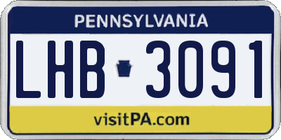 PA license plate LHB3091