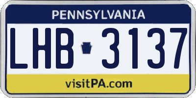 PA license plate LHB3137