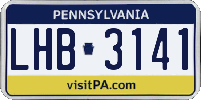 PA license plate LHB3141
