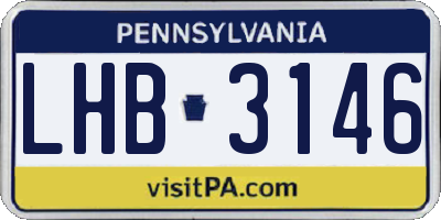 PA license plate LHB3146
