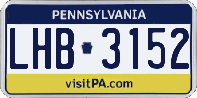 PA license plate LHB3152