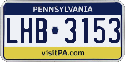 PA license plate LHB3153