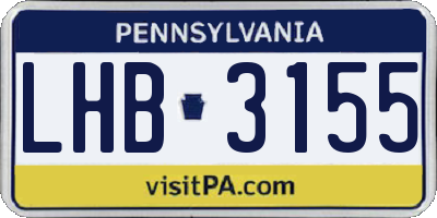 PA license plate LHB3155