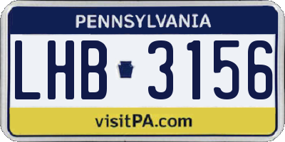 PA license plate LHB3156