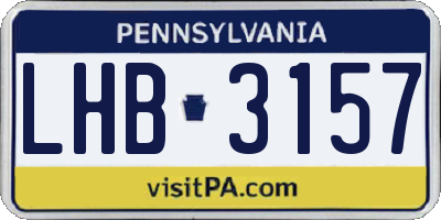 PA license plate LHB3157
