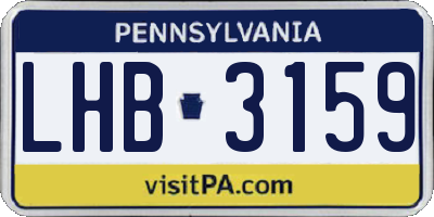 PA license plate LHB3159
