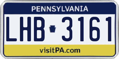 PA license plate LHB3161