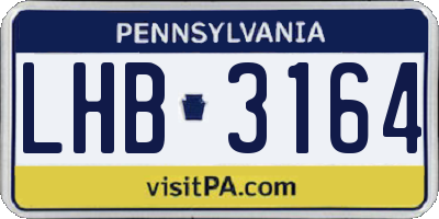 PA license plate LHB3164
