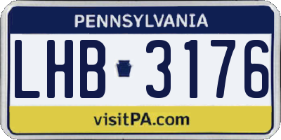 PA license plate LHB3176