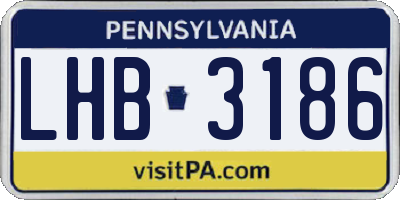 PA license plate LHB3186