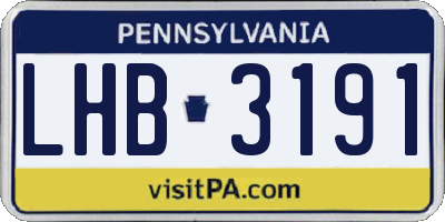 PA license plate LHB3191