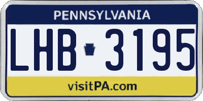 PA license plate LHB3195
