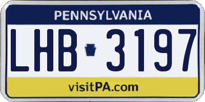 PA license plate LHB3197