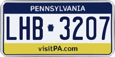 PA license plate LHB3207