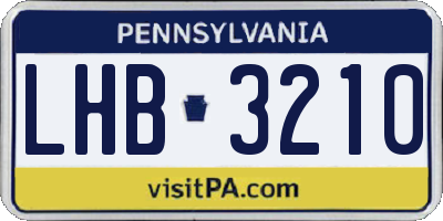 PA license plate LHB3210