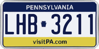 PA license plate LHB3211