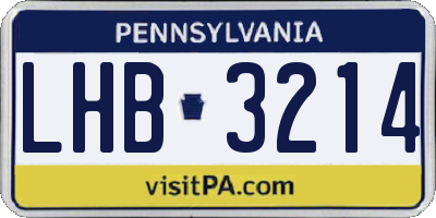 PA license plate LHB3214