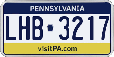PA license plate LHB3217