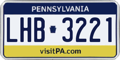 PA license plate LHB3221