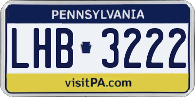 PA license plate LHB3222