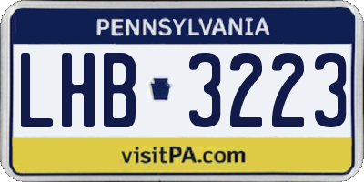 PA license plate LHB3223