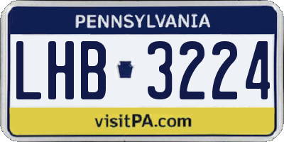 PA license plate LHB3224