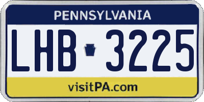PA license plate LHB3225