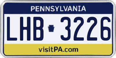 PA license plate LHB3226