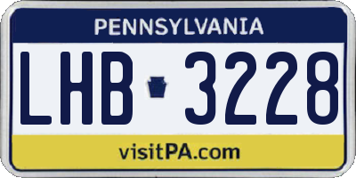 PA license plate LHB3228