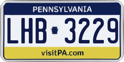 PA license plate LHB3229