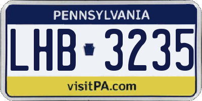 PA license plate LHB3235