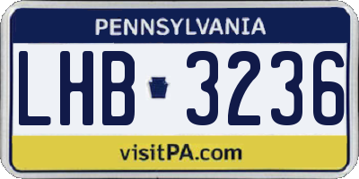 PA license plate LHB3236