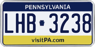 PA license plate LHB3238