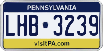 PA license plate LHB3239