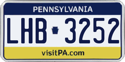 PA license plate LHB3252