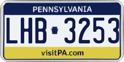 PA license plate LHB3253